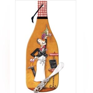 Glass Cutting Board Tempered Glass with Knife NWT